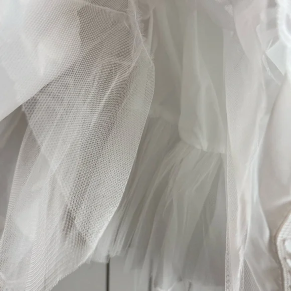 Vintage White Nylon Petticoat Crinoline Lace Hem Maxi Slip Skirt - Picture 5 of 12